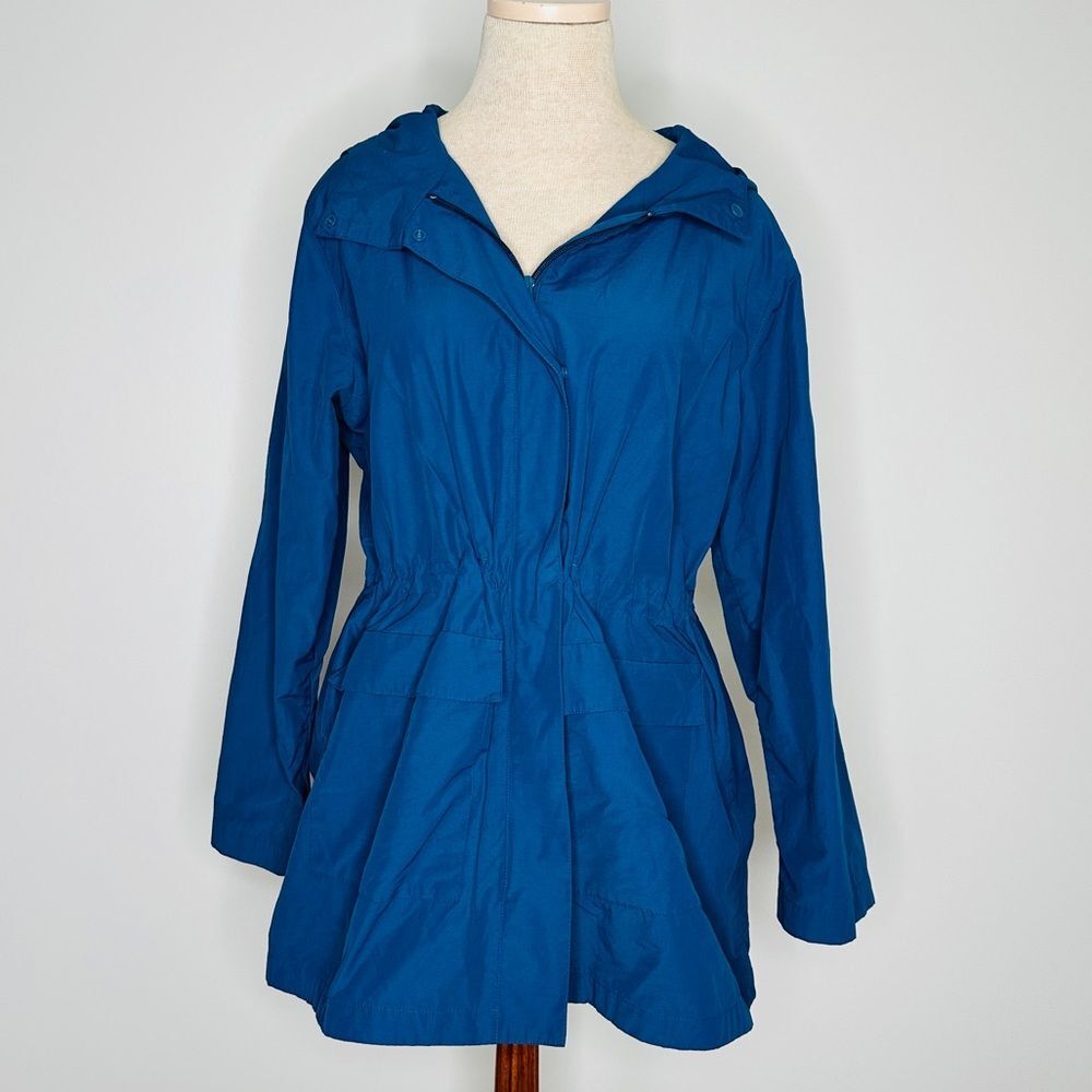 Eileen Fisher Women's Blue (Atlantis) Hooded Anorak Jacket Size Small - Picture 3 of 12
